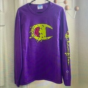 Champion Purple Long Sleeve Tee with Graphic